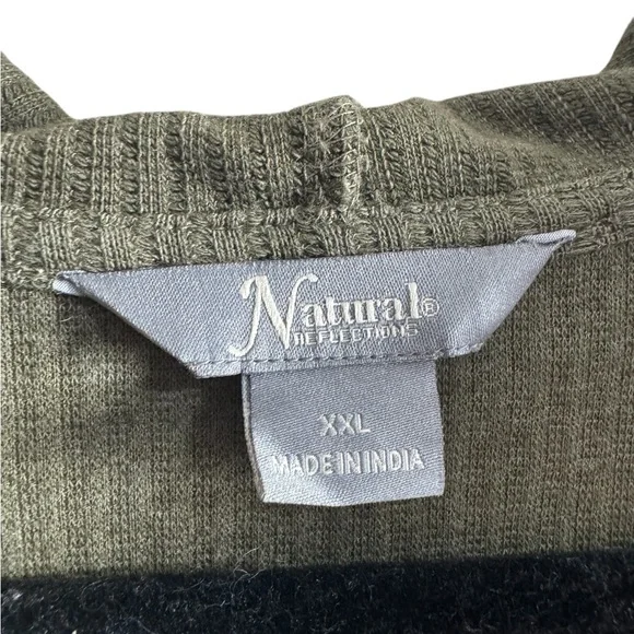 Natural Reflections Olive Hooded Knit Shacket XXL - Picture 4 of 5